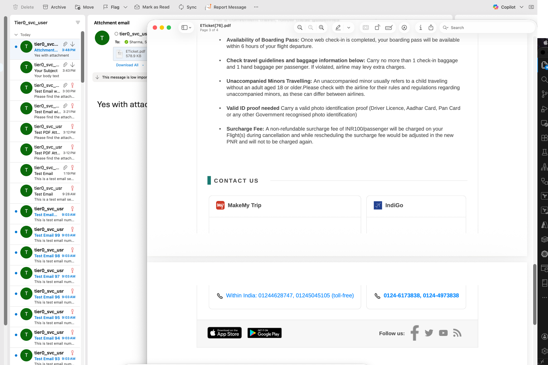 PDF attachment delivered
